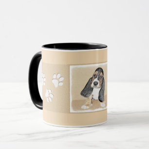 Mug Basset Hound Peinture Chiot - Art Chien original