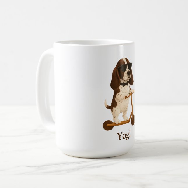 Mug Basset Hound Scooter (Devant gauche)