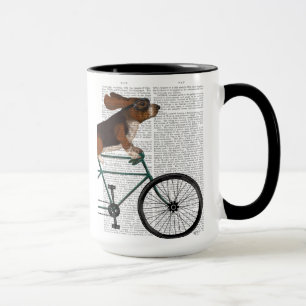 Mug Basset Hound sur vélo