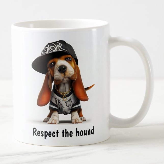 Mug Basset Hound Thug Life (Créateur téléchargé)