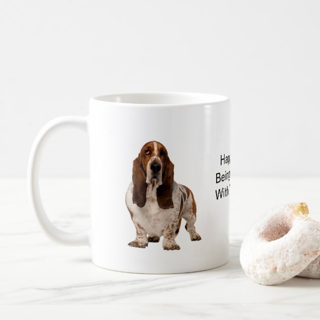 Mug Basset Hound - "un membre de la famille " (Avec donut)