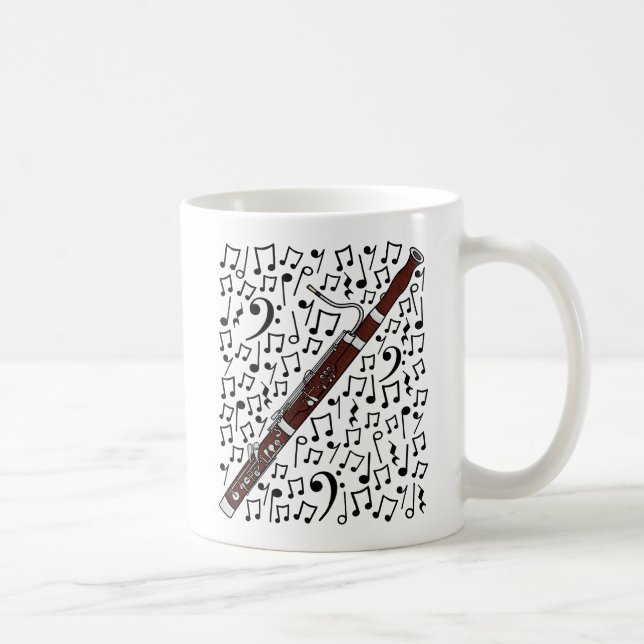 Mug Basson Avec Notes Musicales, Woodwind Musician (Droite)