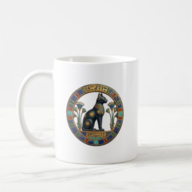 Mug Bastet sacrée : Déesse féline de l'Égypte antique (Gauche)