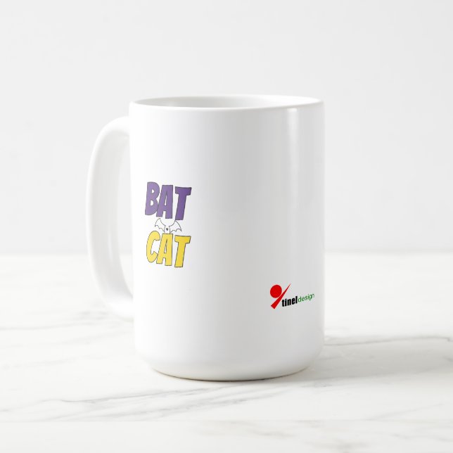Mug Bat Cat | Amusant Halloween Conception de animal d (Devant gauche)