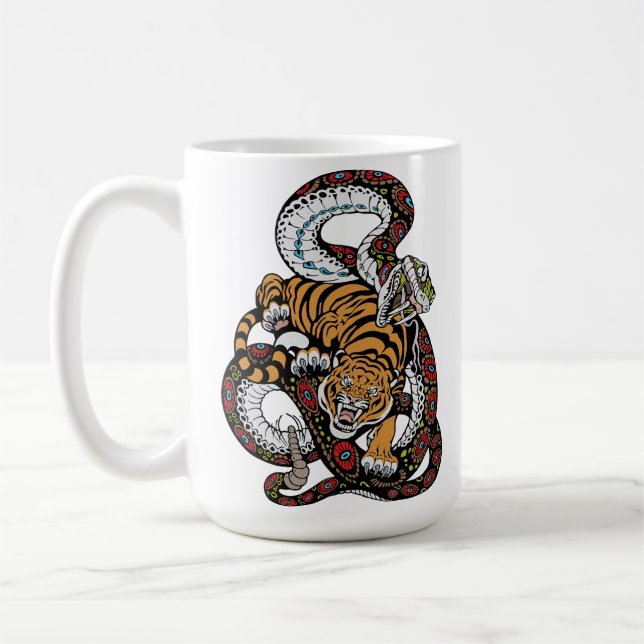 Mug Bataille Épique : Art du Tigre contre le Serpent (Gauche)