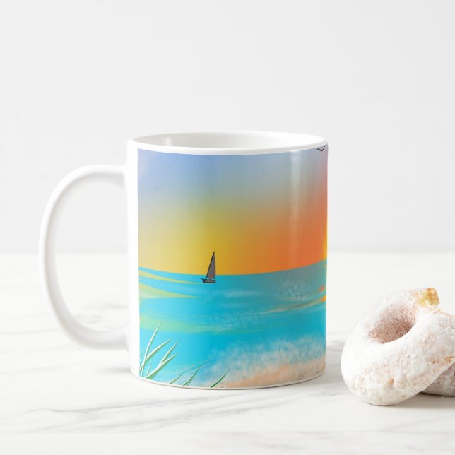 Mug Bateau à voile tropical (Avec donut)
