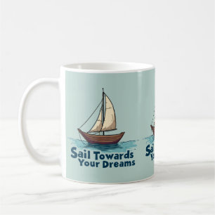 Mug Bateau à voiles vintage Citation inspirante marine