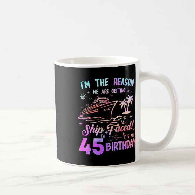 Mug Bateau croisière pour 45e anniversaire 45 ans (Droite)