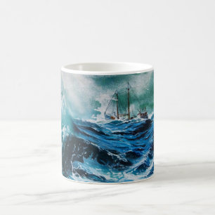 Mug Bateau dans la mer dans la tempête