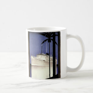 Mug Bateau de croisière tropical et palmiers vintage