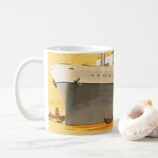 Mug Bateau de croisière vintage vers l'Orient avec jon