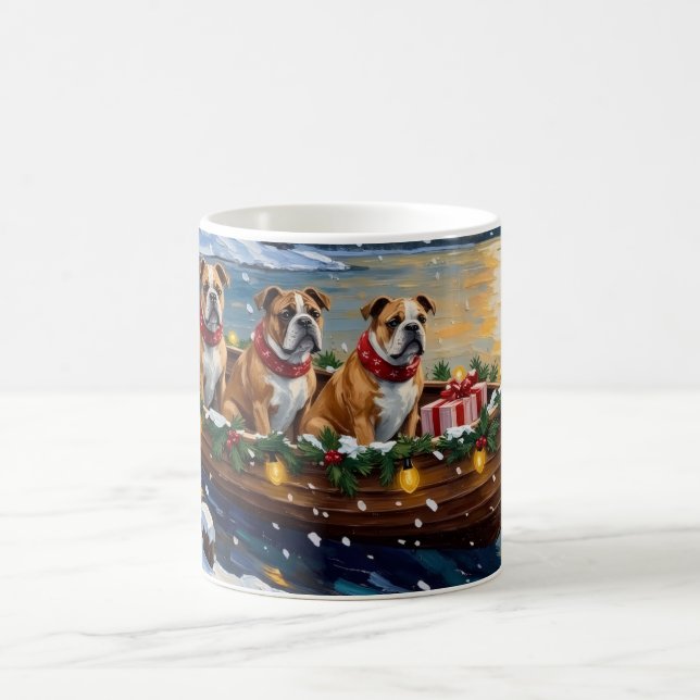 Mug Bateau de Noël de Bulldog pour les Fêtes (Centre)
