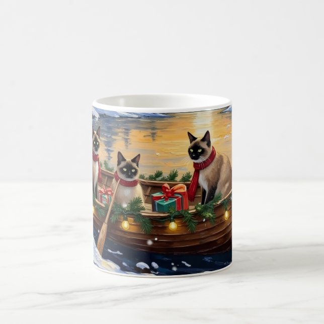 Mug Bateau de Noël de chat siamois pour les fêtes (Centre)