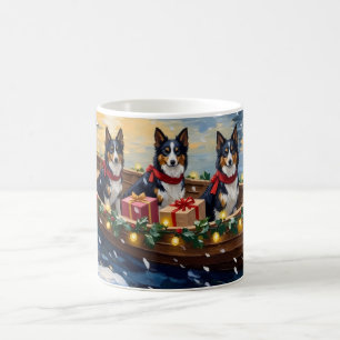 Mug Bateau de Noël de Collie à poil long pour les Fête