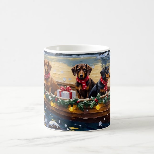 Mug Bateau de Noël de teckel pour les Fêtes (Centre)