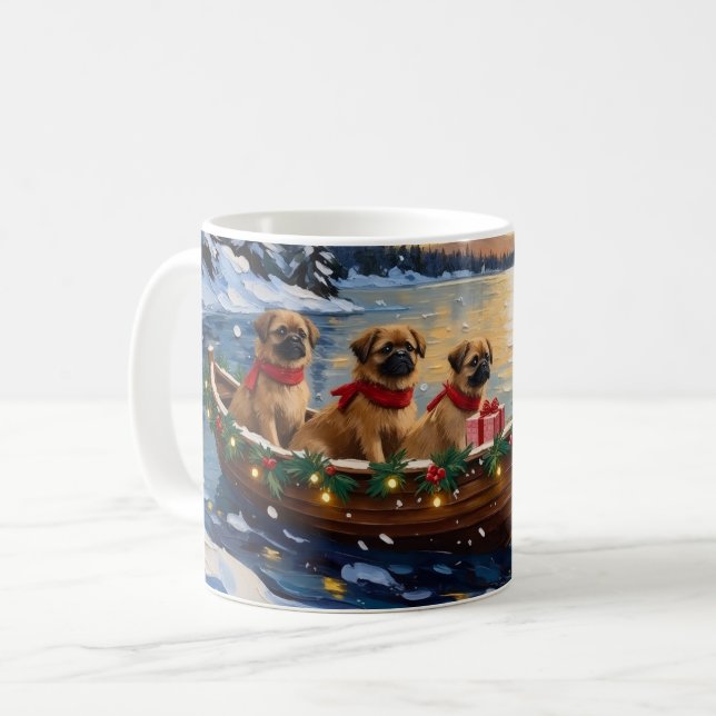 Mug Bateau de Noël du Pékinois pour les Fêtes (Devant gauche)