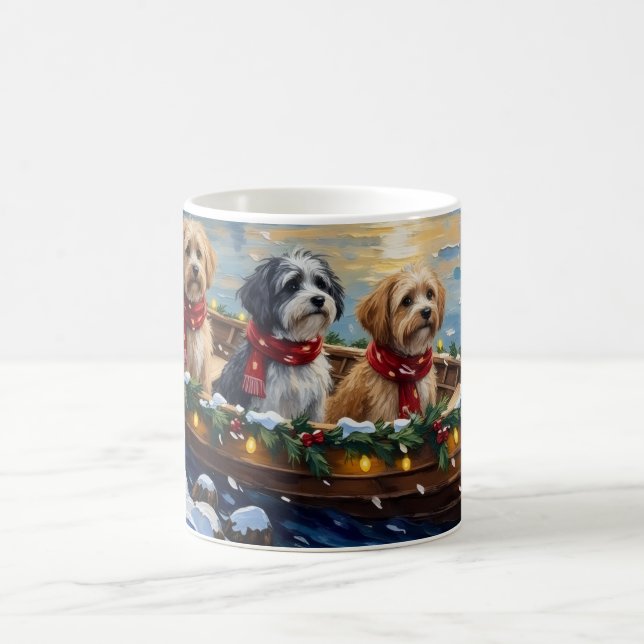 Mug Bateau de Noël Lhasa Apso pour les Fêtes (Centre)