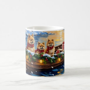 Mug Bateau de Noël pour Pomeranian pendant les Fêtes