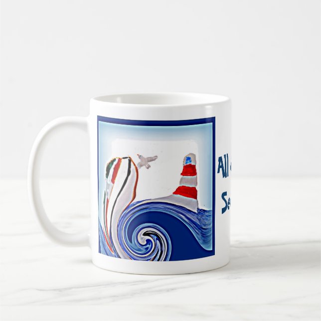 Mug Bateau de phare sur les mers orageuses (Gauche)