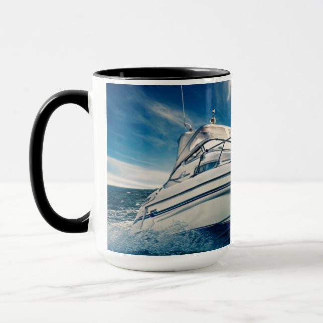Mug Bateau de puissance entrant dans le port de (Gauche)