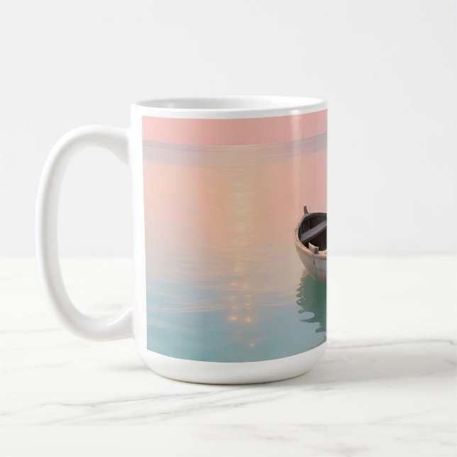 Mug Bateau en bois sur la plage tropicale au coucher d (Gauche)
