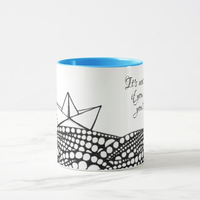 Mug Bateau en papier dessiné (Centre)