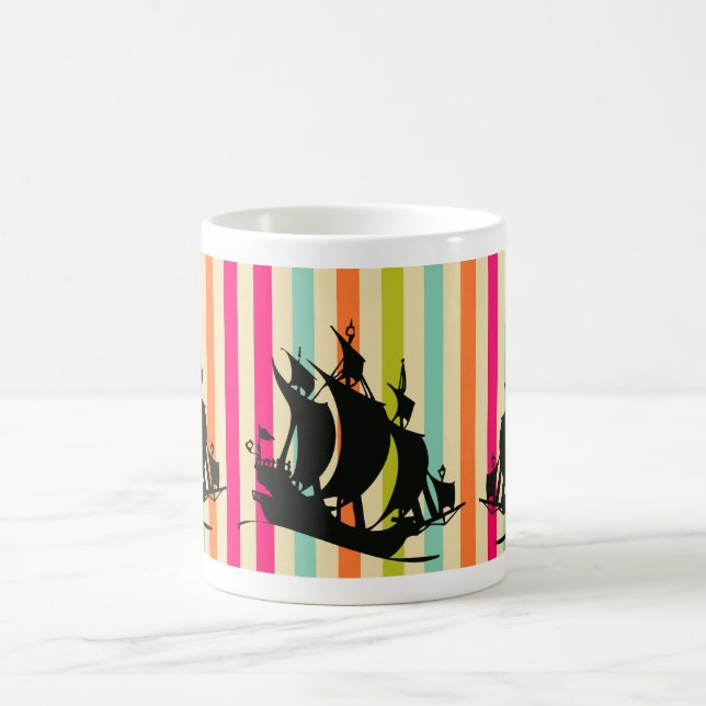 Mug Bateau pirate sur Ocean Waves (Centre)