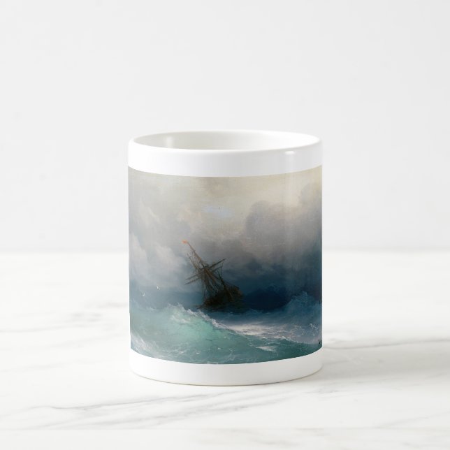 Mug Bateau sur la tempête orageuse de paysage marin (Centre)