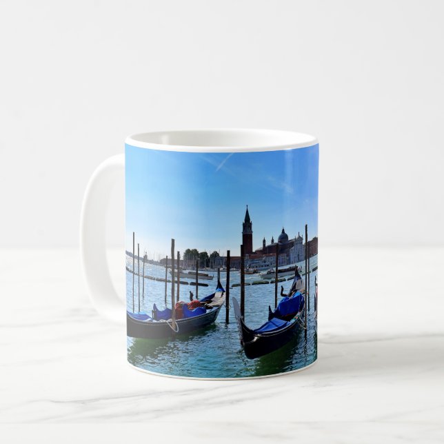 Mug Bateau Venise Gondolas Italie Ciel bleu (Devant gauche)