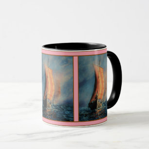 Mug Bateau viking naviguant sur mer/océan dans le brou