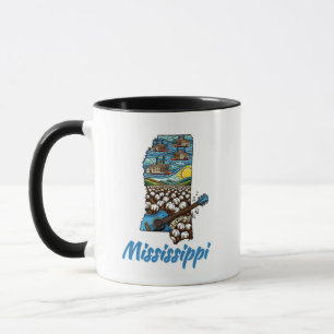 Mug Bateaux à aubes de l'État du Mississippi sur fond