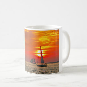 Mug Bateaux à Key West, Floride, coucher de soleil