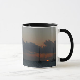 Mug Bateaux à voile dans Sunset Tropical Seascape