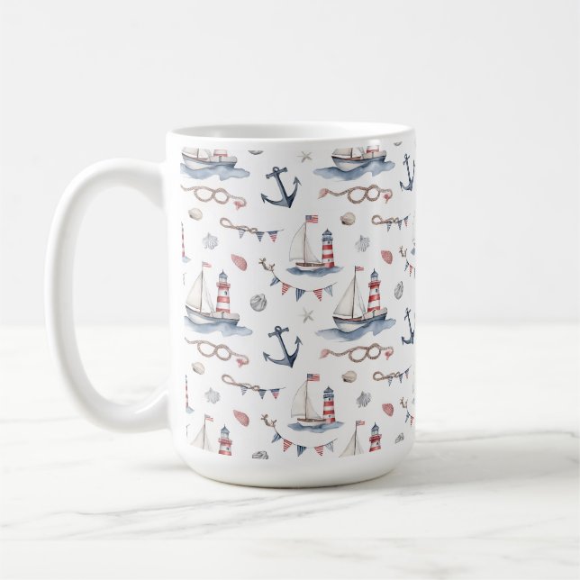 Mug Bateaux à voile de la fête nationale côtière Phare (Gauche)