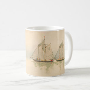 Mug Bateaux à voile En mer Art nautique de Louis Prang