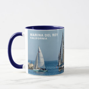 Mug Bateaux À Voiles Entrant Dans La Manche. Marina De