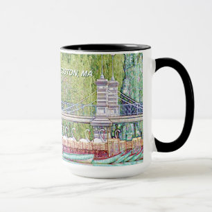 Mug Bateaux cygnes de Boston en crayon et filtre d'enc