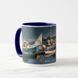 Mug Bateaux dans le port de Bailey Island Maine Coffee