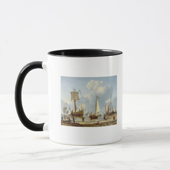 Mug Bateaux dans l'eau calme avec des figures du (Gauche)