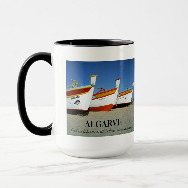 Mug Bateaux de pêche sur la plage de l'Algarve Photo (Gauche)