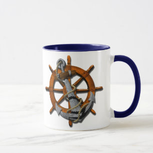 Mug Bateaux nautiques roue et Ancre