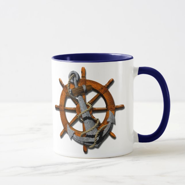 Mug Bateaux nautiques roue et Ancre (Droite)