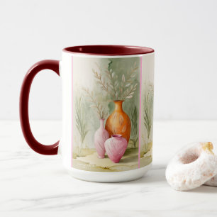 Mug Bateaux Serene Art orange et rose