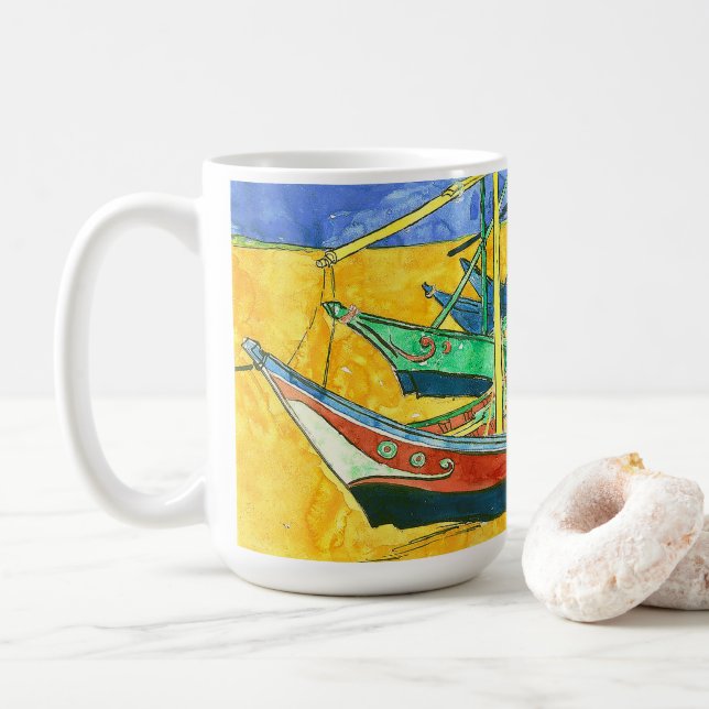 Mug Bateaux Vincent van Gogh à Saintes-Marie (Avec donut)