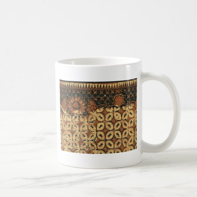 Mug Batik Earthy Grain de Café Élégant Rustique Rugueu (Droite)