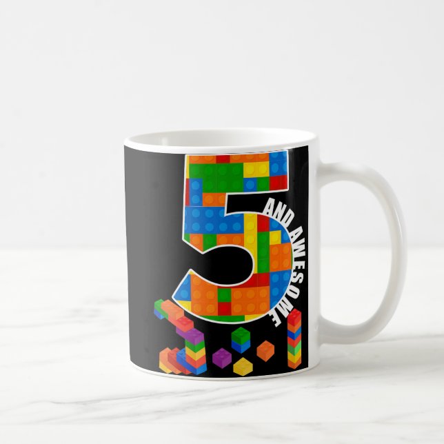 Mug Bâtiment Blocs Briques 5 ans Awesome Anniversaire (Droite)