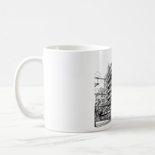 Mug Bâtiment de style manga | Architecture japonaise (Gauche)