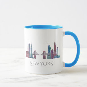 Mug Bâtiments colorés par horizon de New York