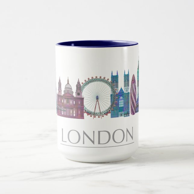 Mug Bâtiments couleur Skyline de Londres (Centre)