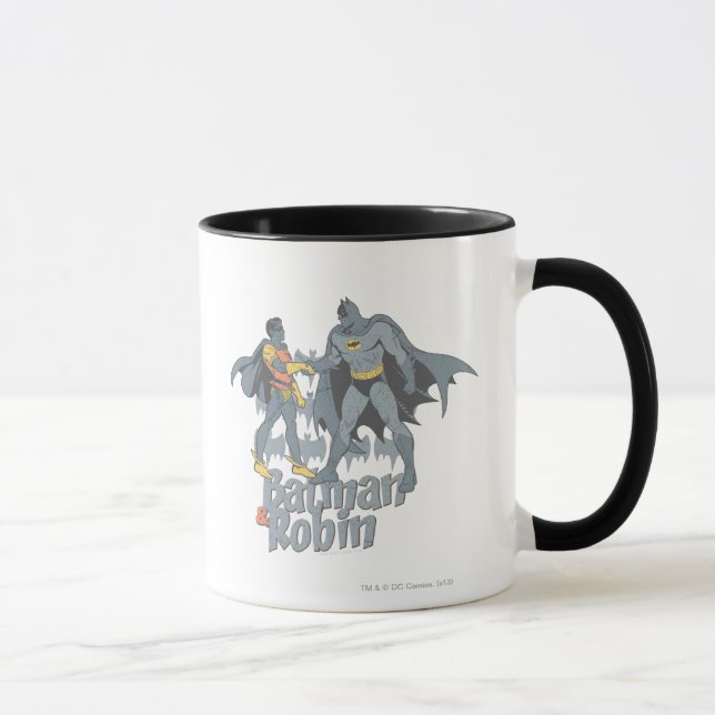 Mug Batman Et Robin Distressed Graphisme (Droite)